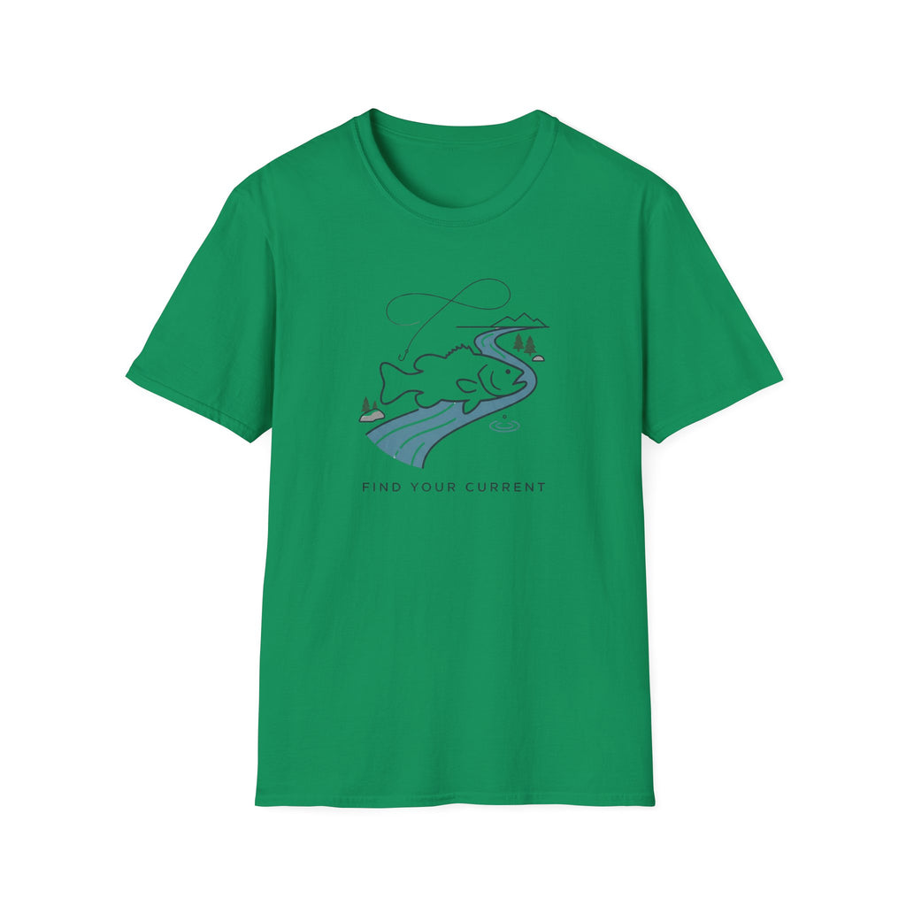 Find Your Current Wave T-Shirt | Surf River Whale Illustration