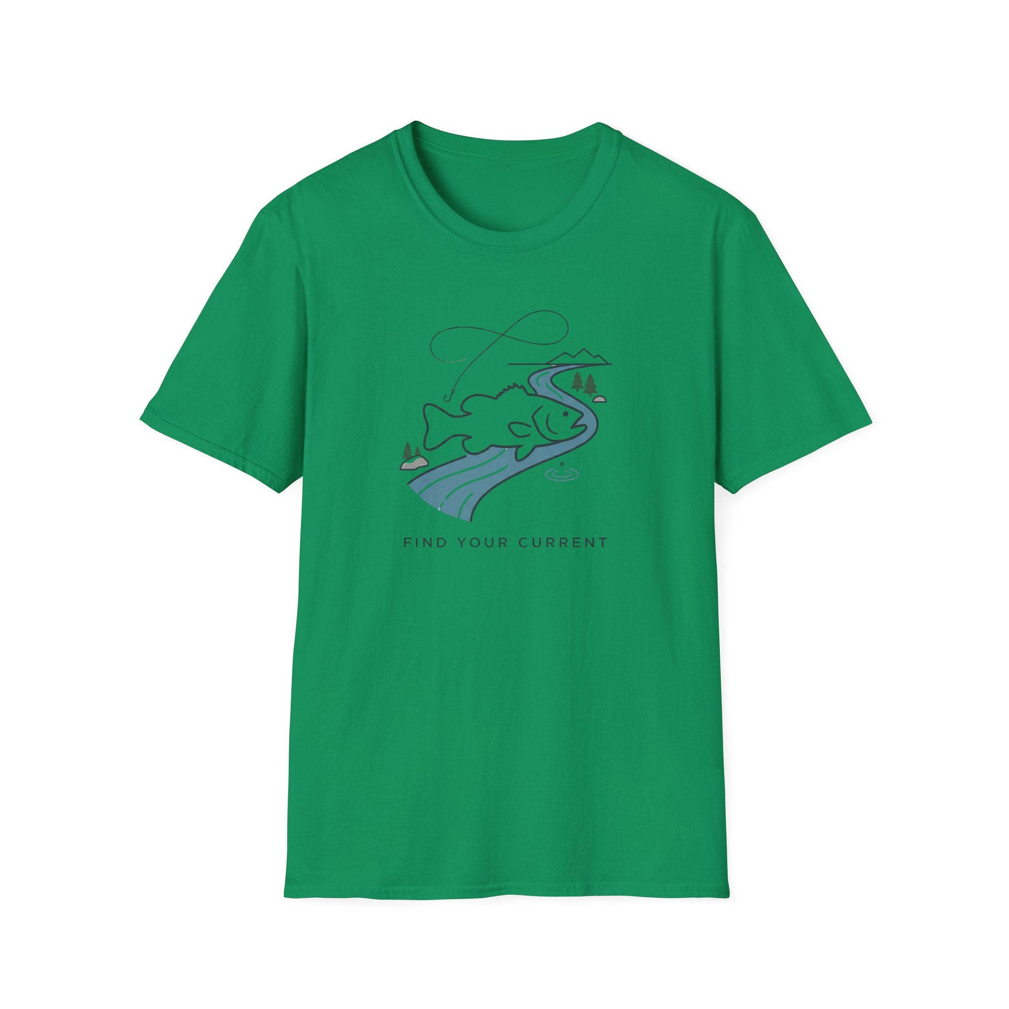 Find Your Current Wave T-Shirt | Surf River Whale Illustration