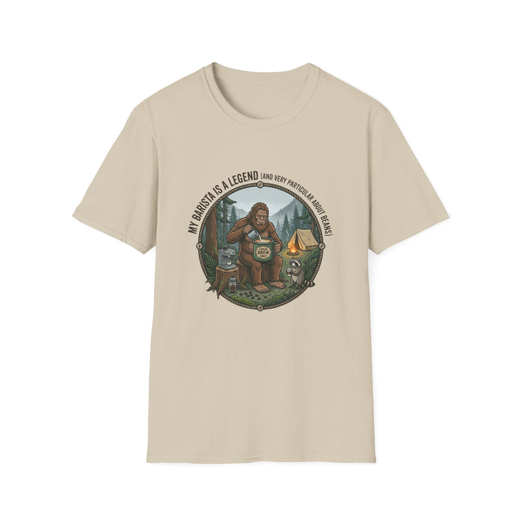 Dad is a Legend Camping T-Shirt | Bear, Campfire, Tent Cabin Illustration