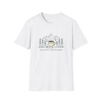 Coffee Cup in Pines T-Shirt | mountain camp mug, minimalist outdoors design