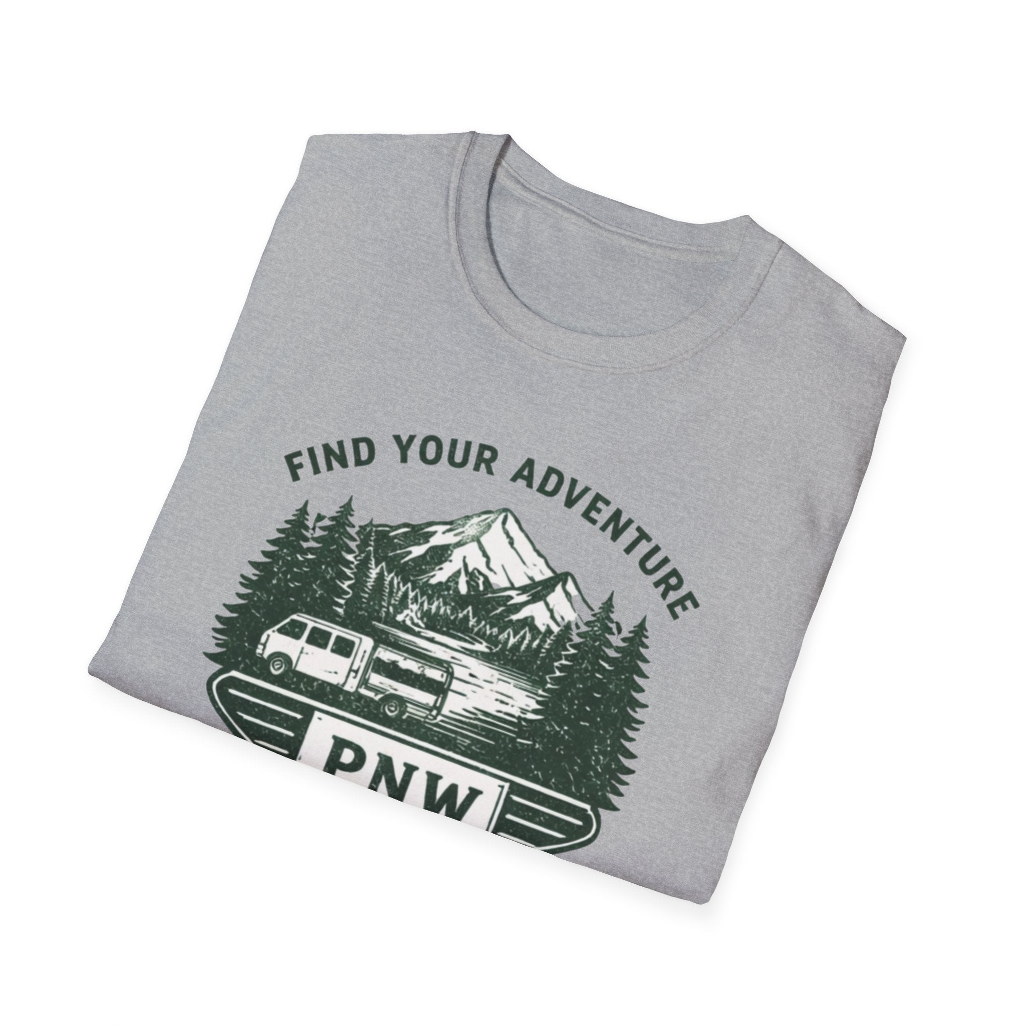 PNW Find Your Adventure T-Shirt | Pacific Northwest Camper Forest Design