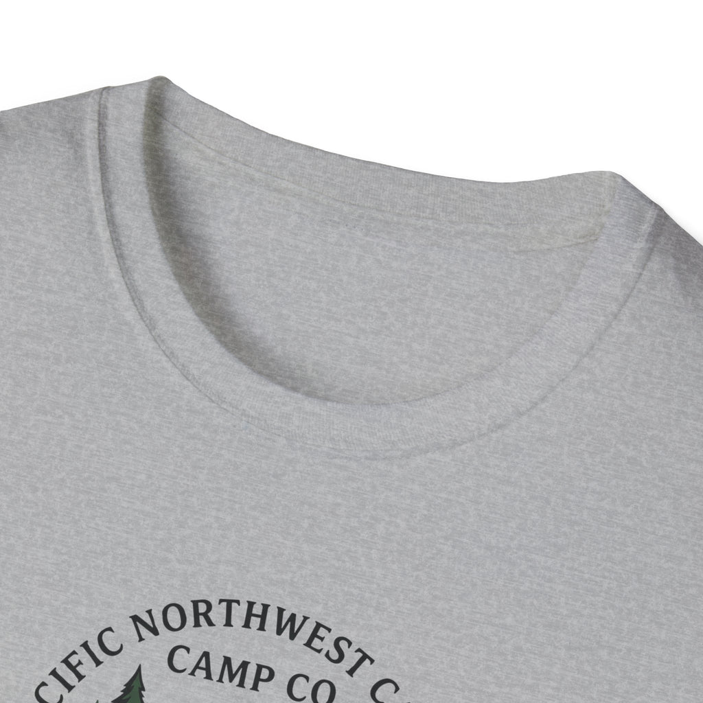 Campwood Trees Tent Graphic T-Shirt | Mountain Camping Logo, EST 1987