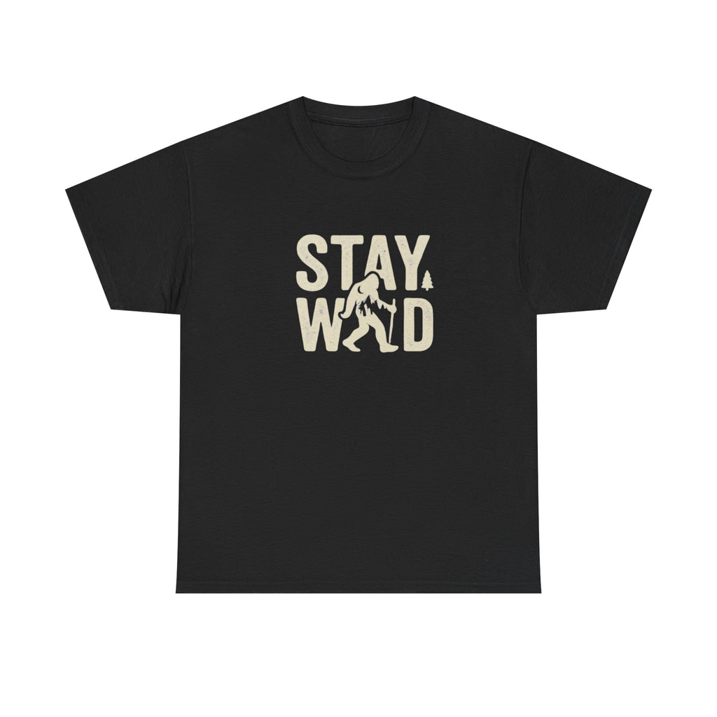 Stay Wild Bigfoot T-Shirt | Sasquatch Retro Typography Tee