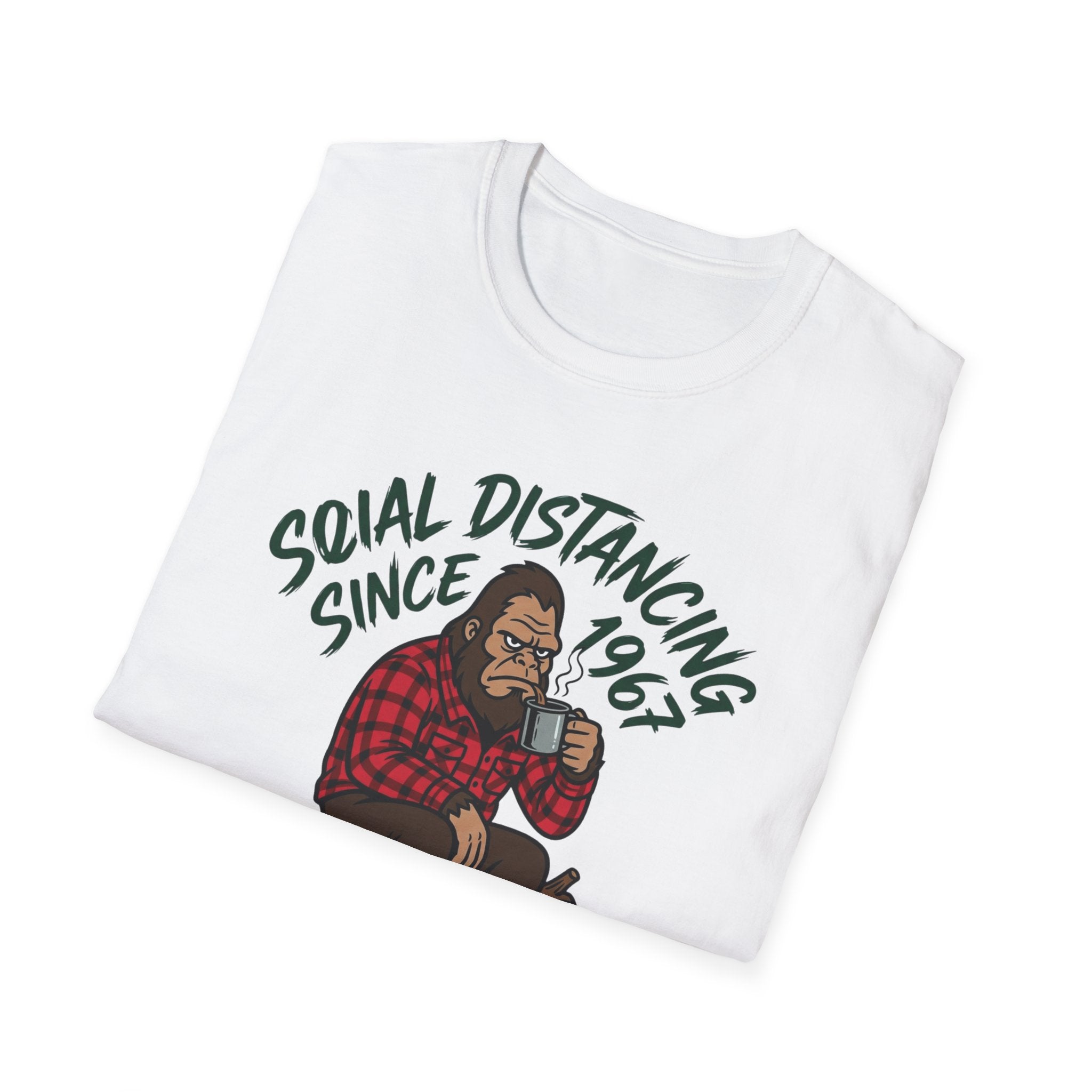 Bigfoot Social Distancing Since 1967 T-Shirt | Sasquatch Lumberjack Tee
