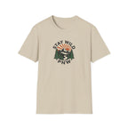 Stay Wild PNW T-Shirt | Mountain Sunset, Pine Trees, River Road