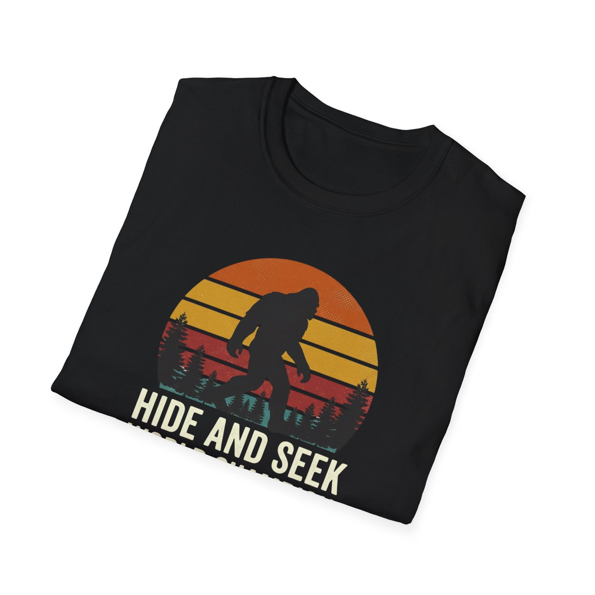 Bigfoot Silhouette Sunset T-Shirt | Retro Sasquatch Design