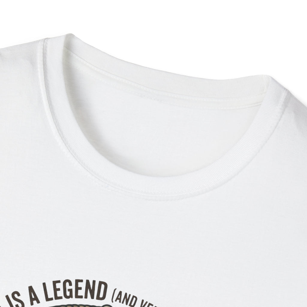 Dad is a Legend Camping T-Shirt | Bear, Campfire, Tent Cabin Illustration