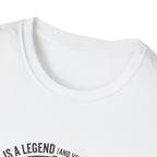 Dad is a Legend Camping T-Shirt | Bear, Campfire, Tent Cabin Illustration
