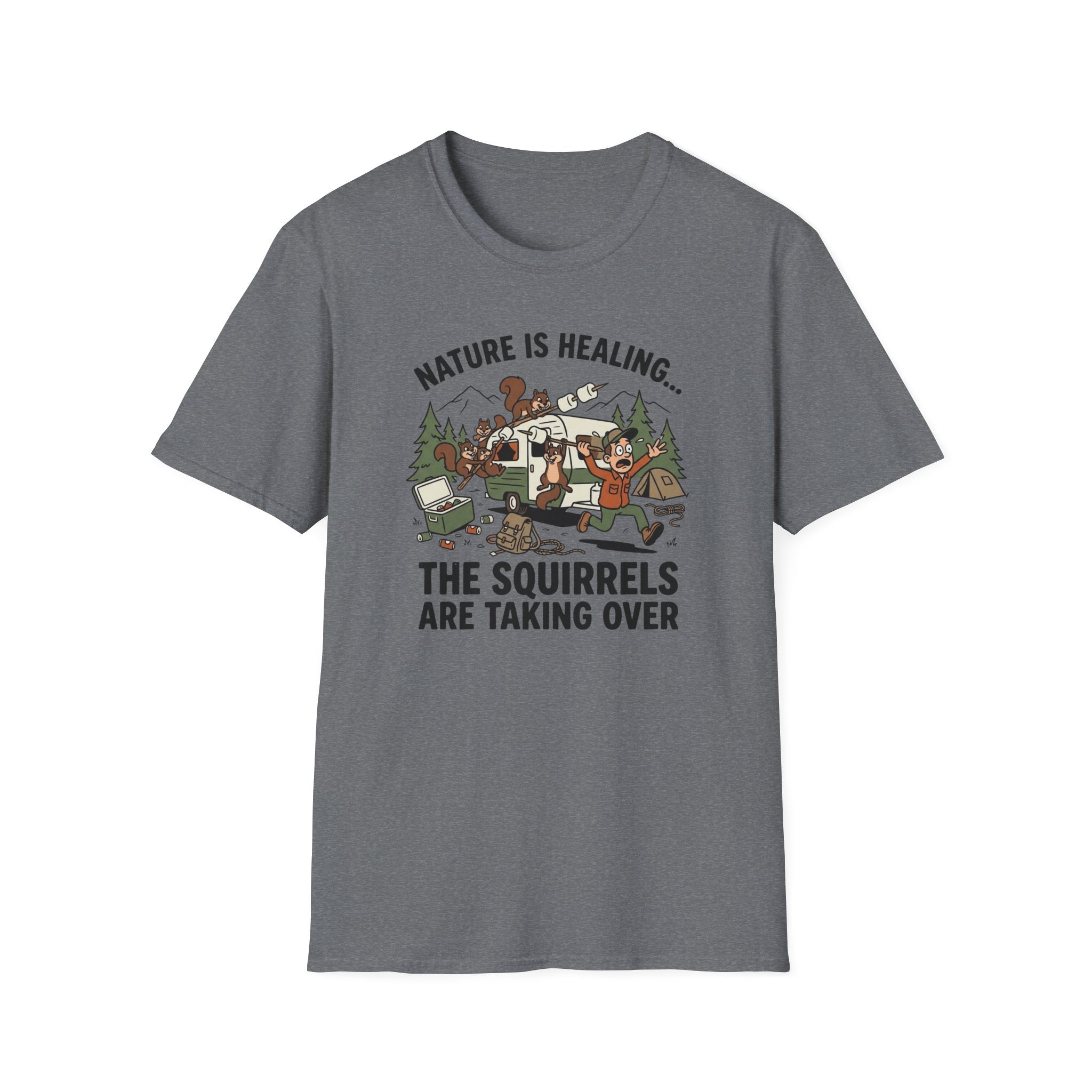 Nature Is Healing The Squirrels Are Taking Over T-Shirt | Squirrel Forest Illustration