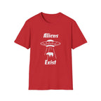 Aliens Exist T-Shirt | UFO Cow Abduction Graphic