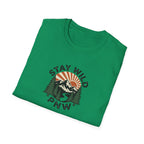 Stay Wild PNW T-Shirt | Mountain Sunset, Pine Trees, River Road