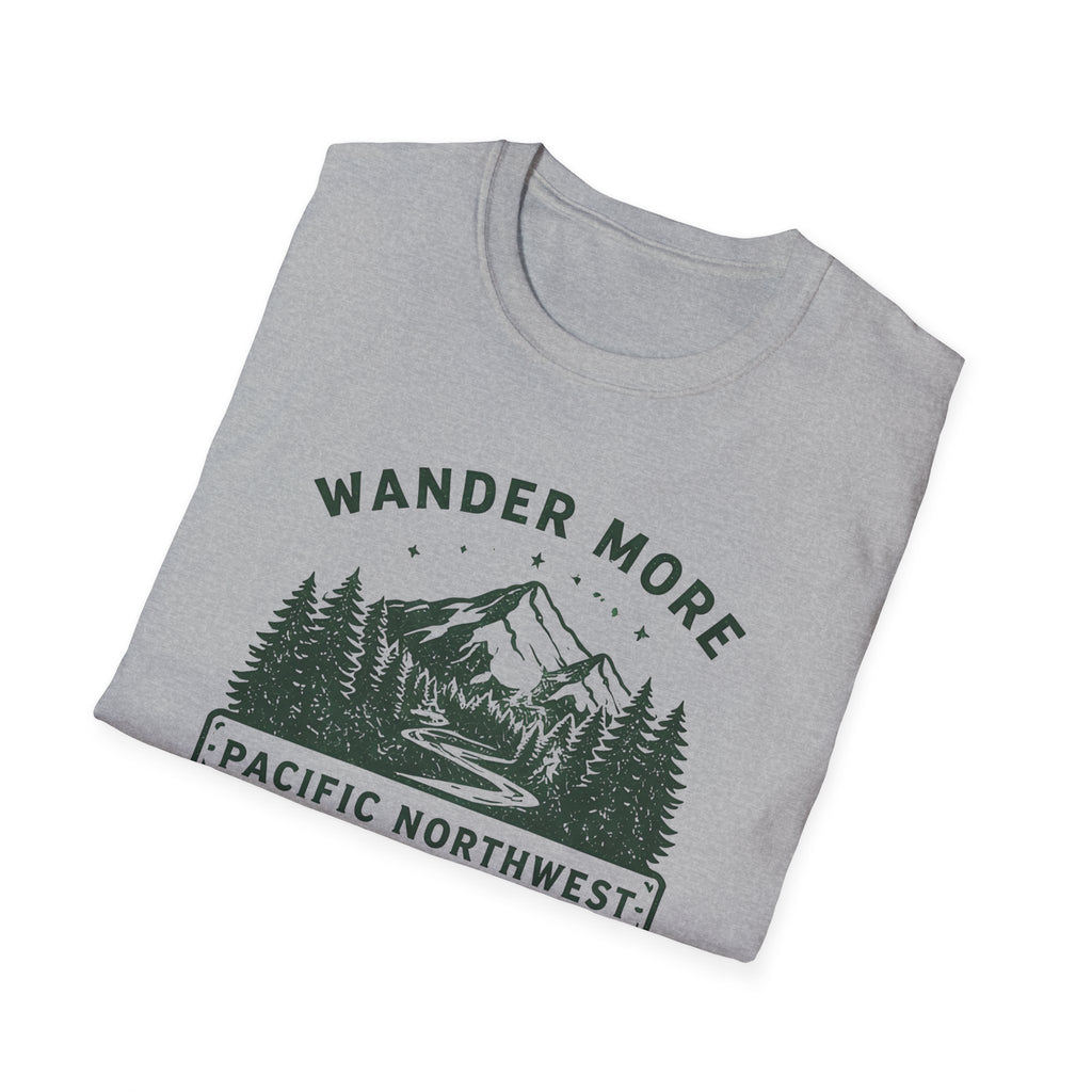 Wander More Pacific Northwest T-Shirt | Mountain Forest Adventure Tee