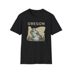 Oregon waterfall state map T-Shirt | River, Pines, Nature