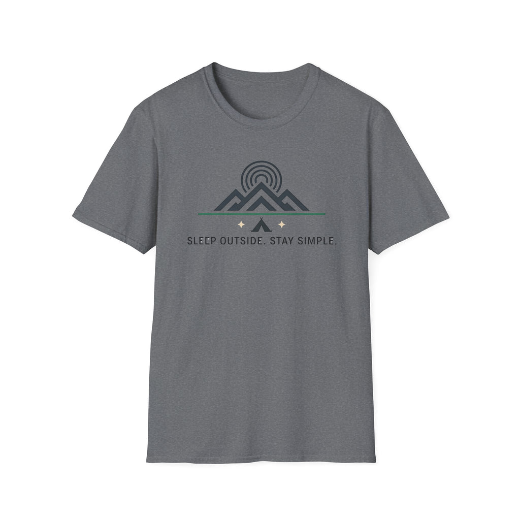 Sleep Outside Stay Simple T-Shirt | Mountain Camping Graphic Tee