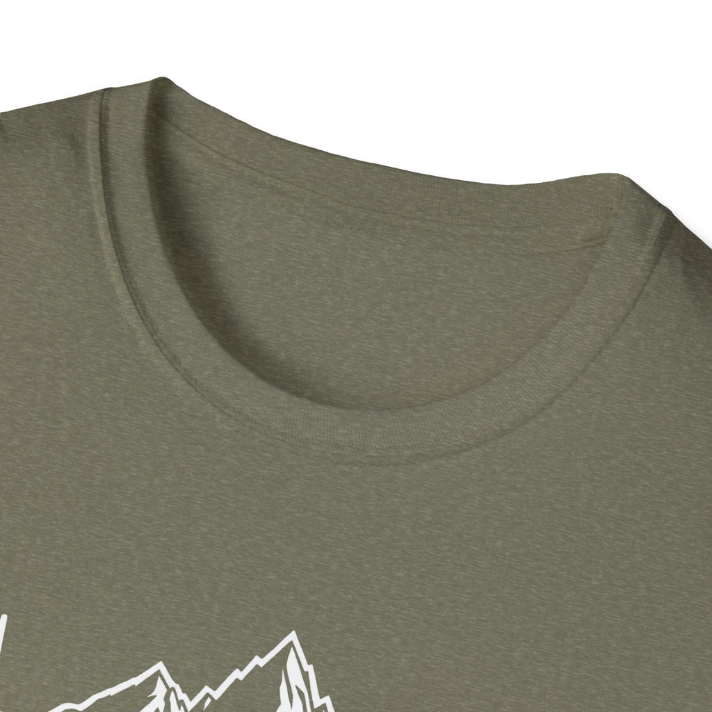 Mountain Heartbeat T-Shirt — Minimalist Mountain ECG Tee for Hikers & Outdoor Lovers
