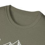 Mountain Heartbeat T-Shirt — Minimalist Mountain ECG Tee for Hikers & Outdoor Lovers