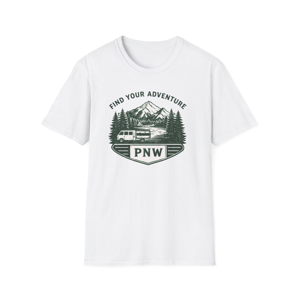 PNW Find Your Adventure T-Shirt | Pacific Northwest Camper Forest Design