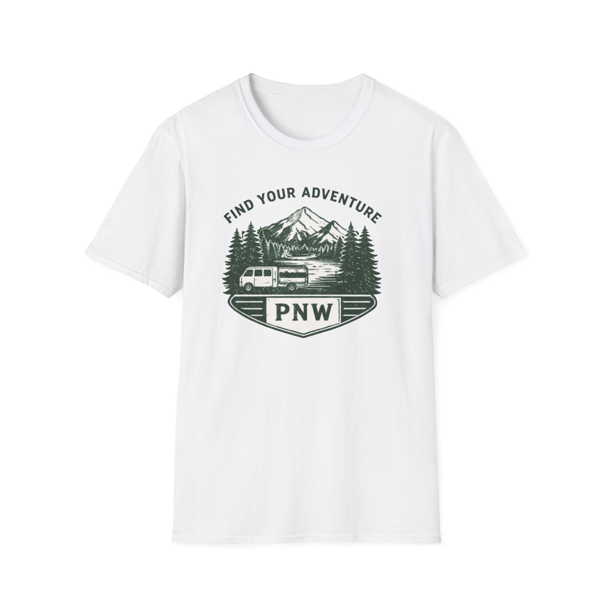 PNW Find Your Adventure T-Shirt | Pacific Northwest Camper Forest Design