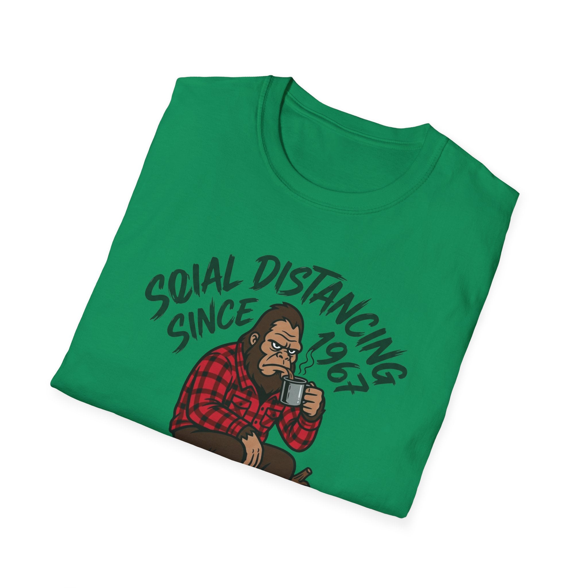 Bigfoot Social Distancing Since 1967 T-Shirt | Sasquatch Lumberjack Tee
