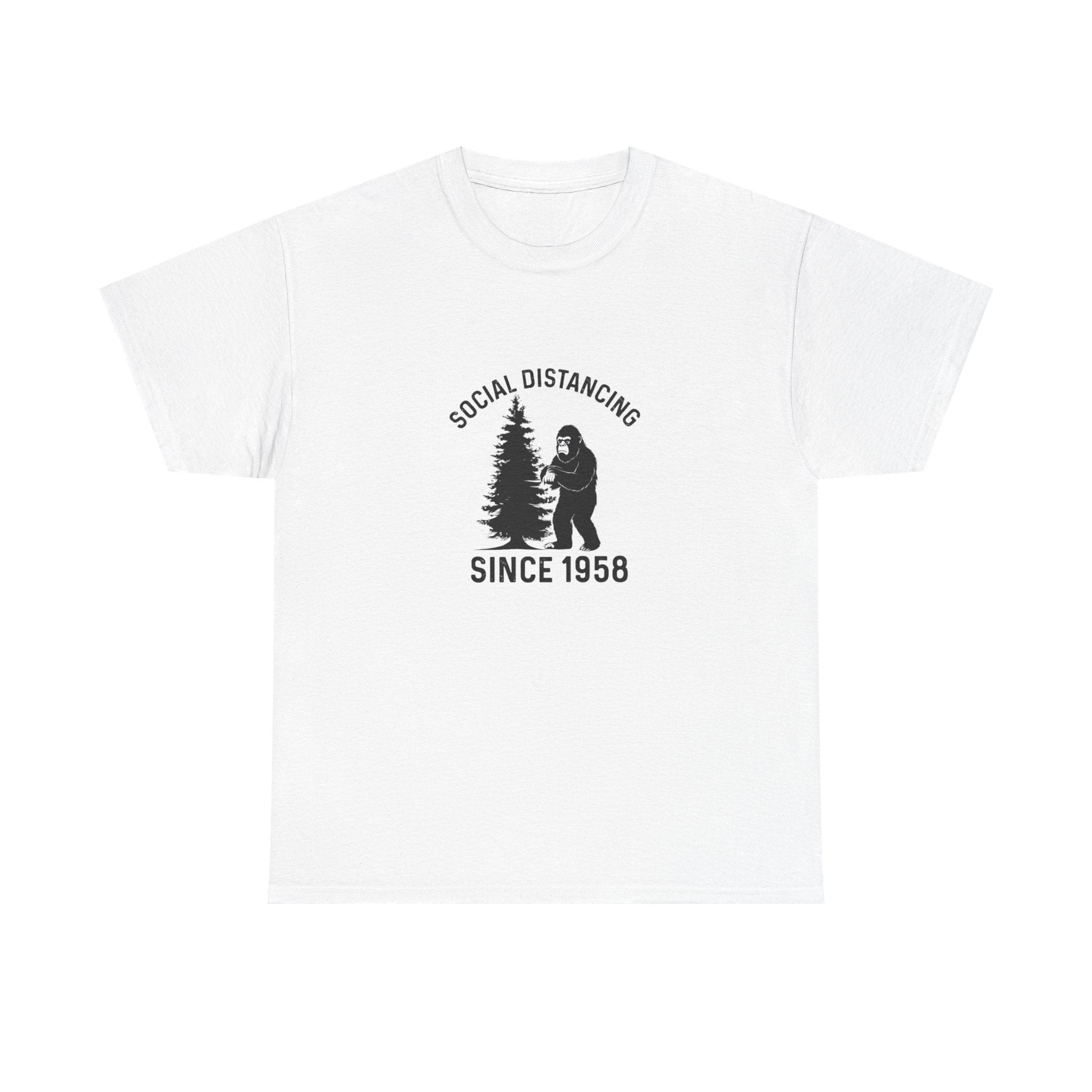 Bigfoot Social Distancing Since 1958 Tee | Sasquatch Forest Graphic Shirt
