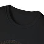 Dad is a Legend Camping T-Shirt | Bear, Campfire, Tent Cabin Illustration