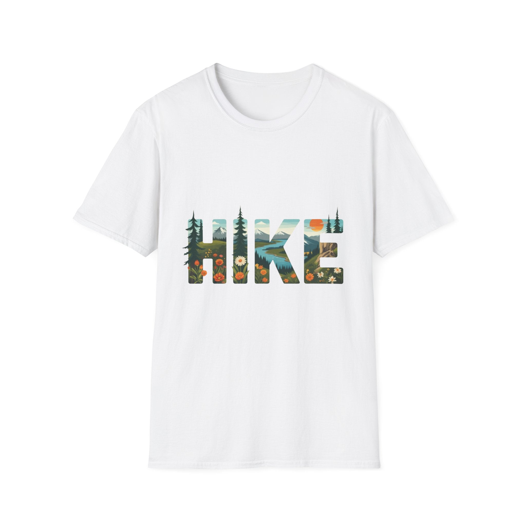 Hike nature typography T-Shirt | Outdoor hiking mountains forest design