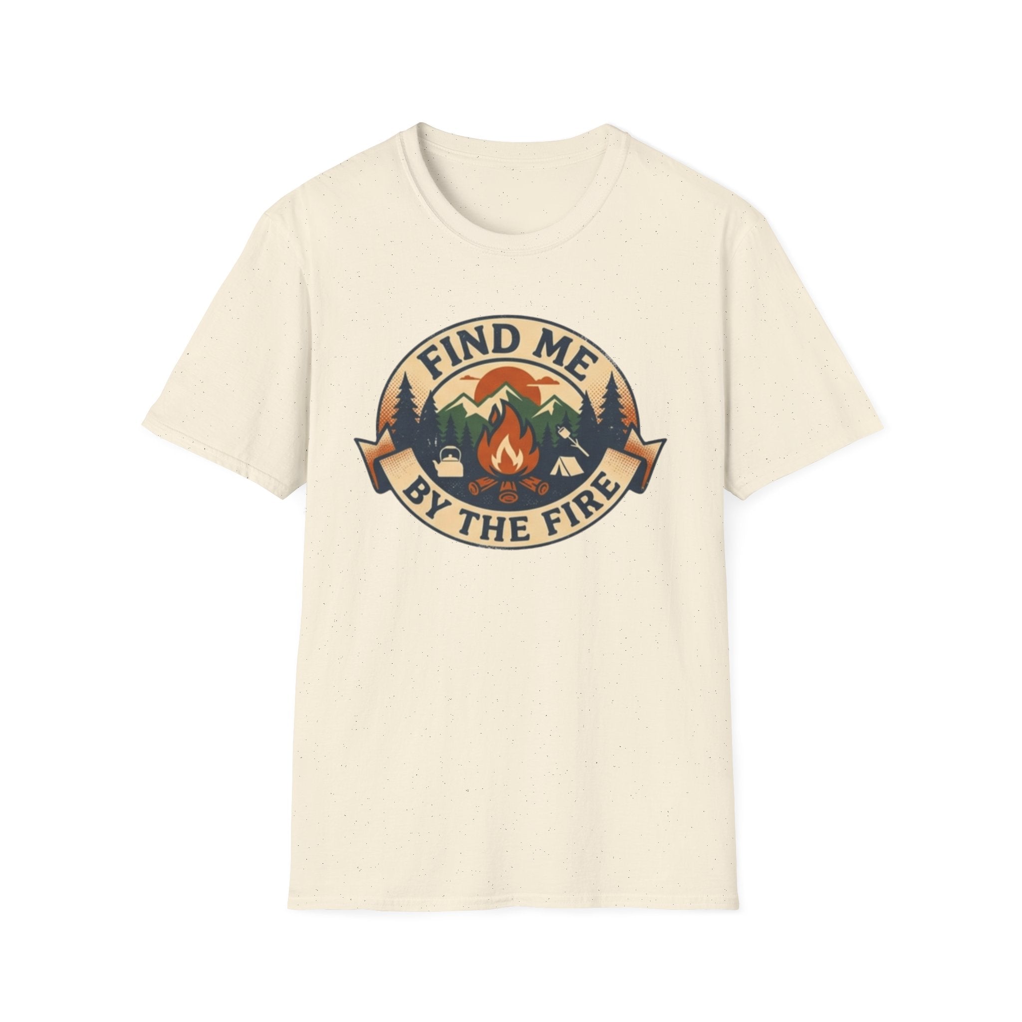 Find Me by the Fire T-Shirt | Campfire Mountains Camping Tee