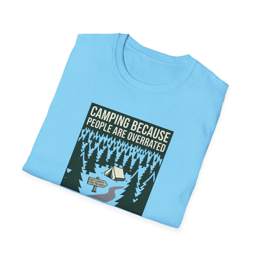 Camping Because People Are Overrated T-Shirt | Camper Graphic Tee, Forest Tent Design