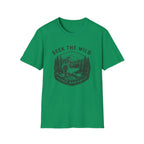 Seek the Wild hiker mountain graphic T-Shirt | Pacific Northwest outdoor design