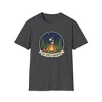 The Forest Whispers campfire scene T-Shirt | nighttime woods illustration