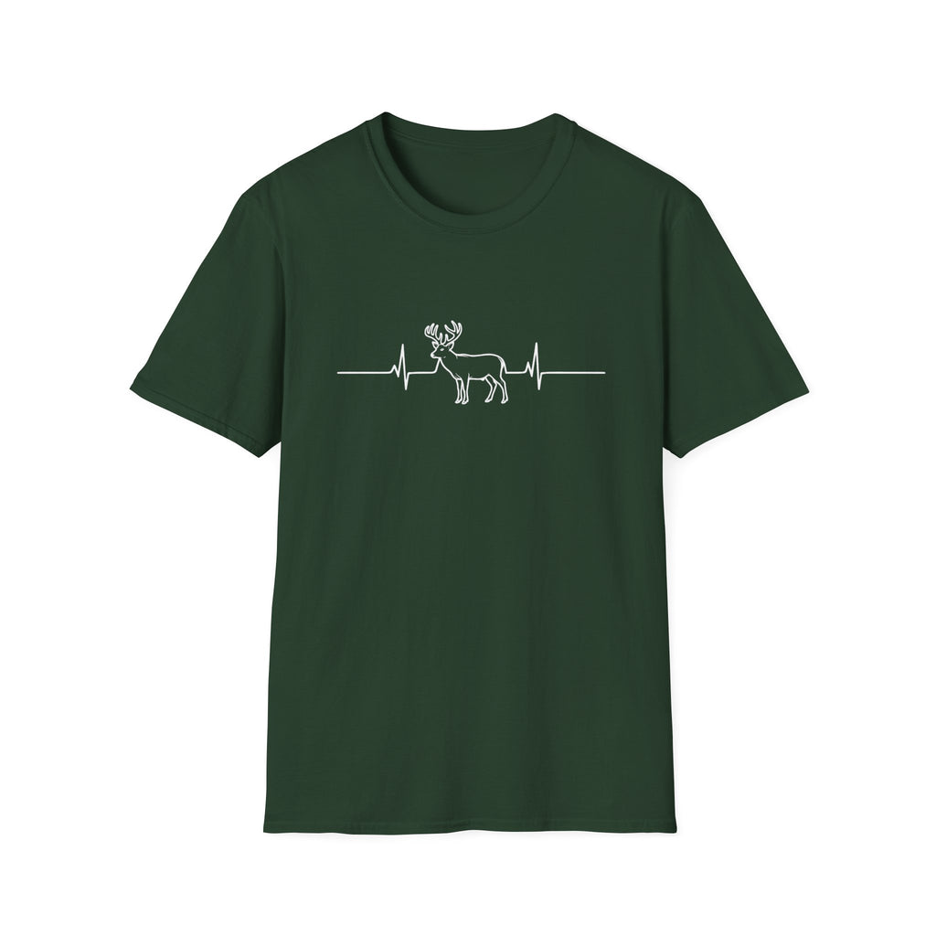 Buck Heartbeat Line T-Shirt | Deer EKG Graphic Tee