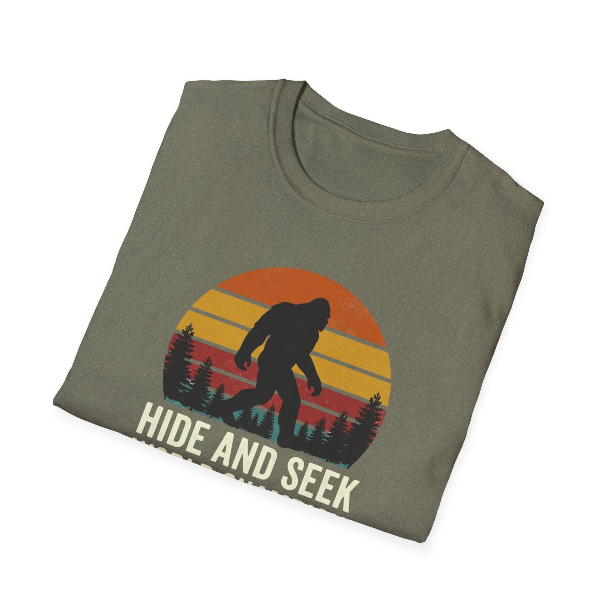 Bigfoot Silhouette Sunset T-Shirt | Retro Sasquatch Design