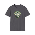 Camp Trails badge T-Shirt | Mountain camping logo, forest trail emblem