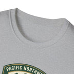 Camp Trails badge T-Shirt | Mountain camping logo, forest trail emblem