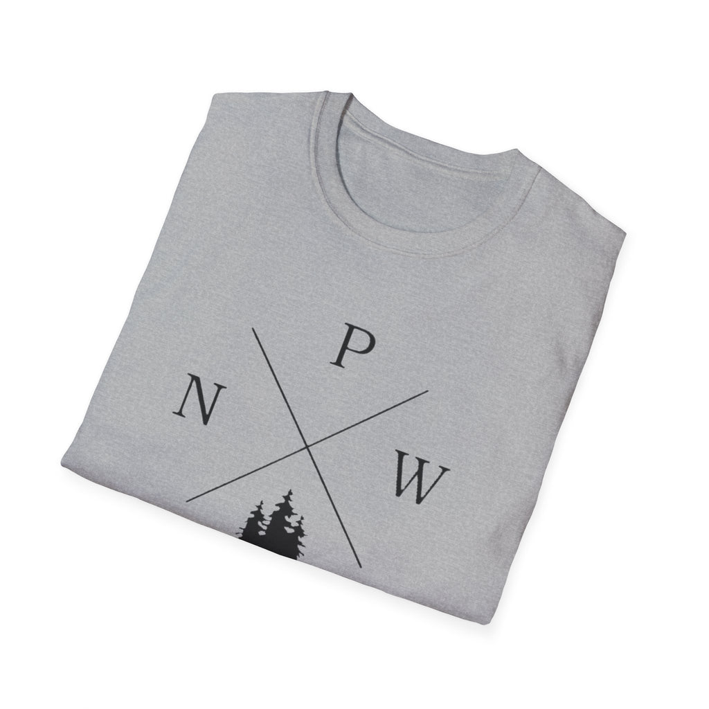 Compass Pines t-shirt | North South East West forest logo