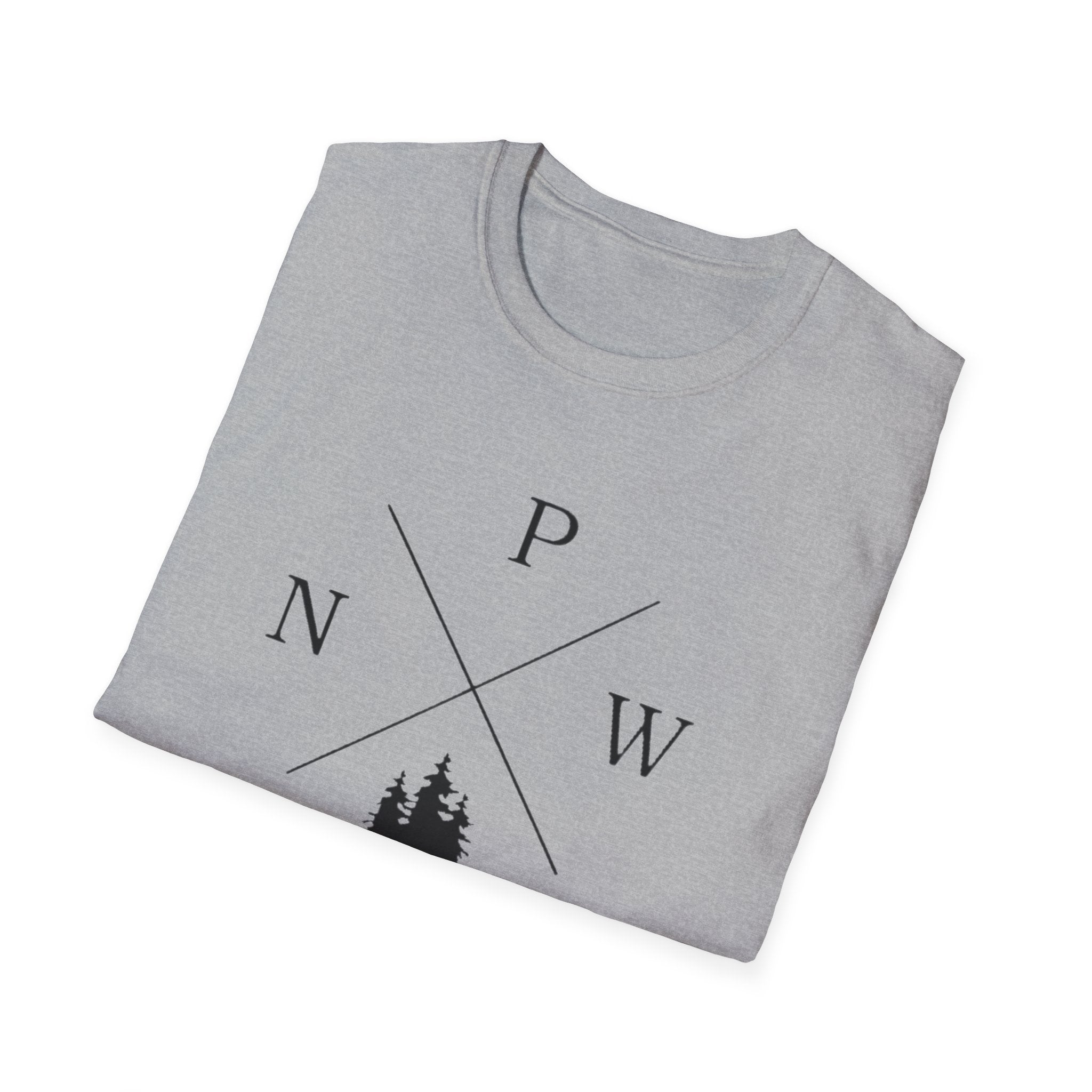 Compass Pines t-shirt | North South East West forest logo