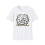 My Therapy Is Buying Tackle Fishing T-Shirt | Fishing Rod Reel Bait Angler Tee