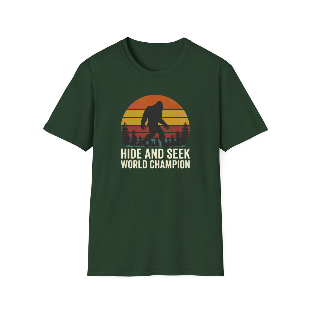 Bigfoot Silhouette Sunset T-Shirt | Retro Sasquatch Design