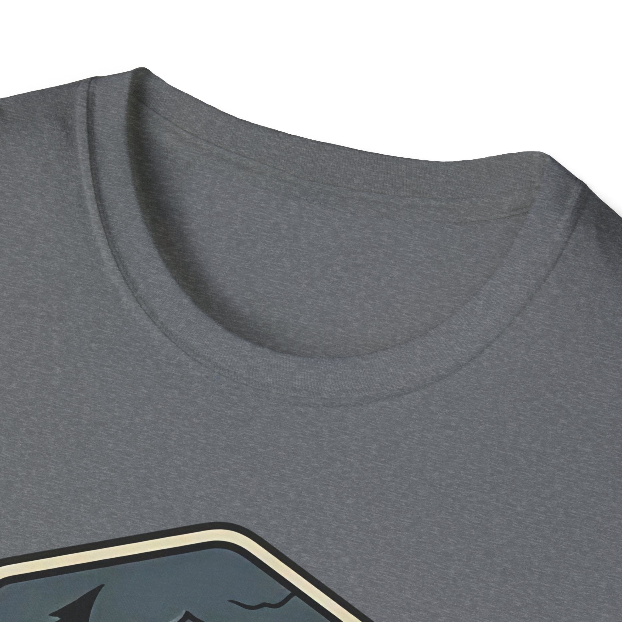 Camping Badge tent and campfire graphic T-Shirt | outdoors hiking adventure emblem
