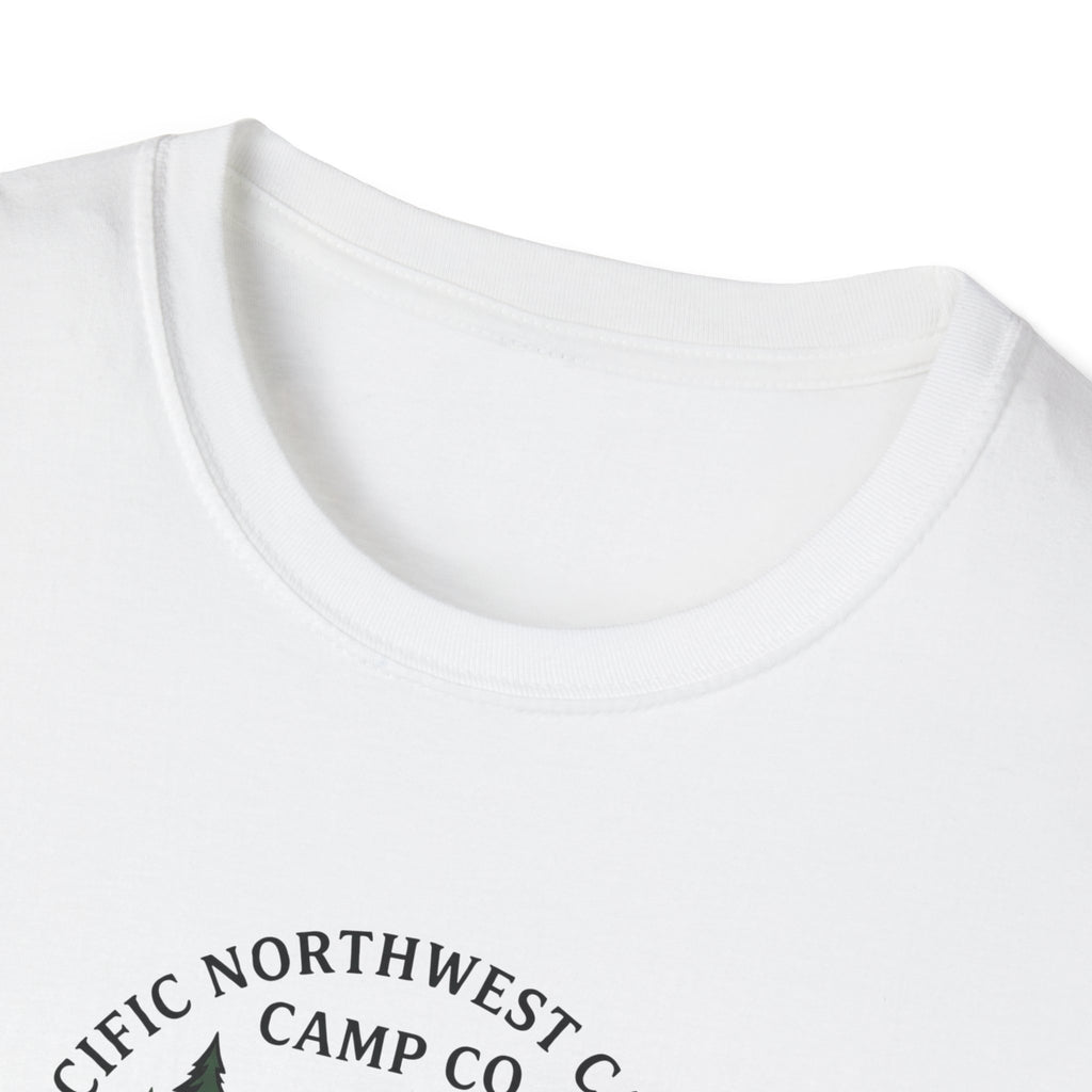 Campwood Trees Tent Graphic T-Shirt | Mountain Camping Logo, EST 1987