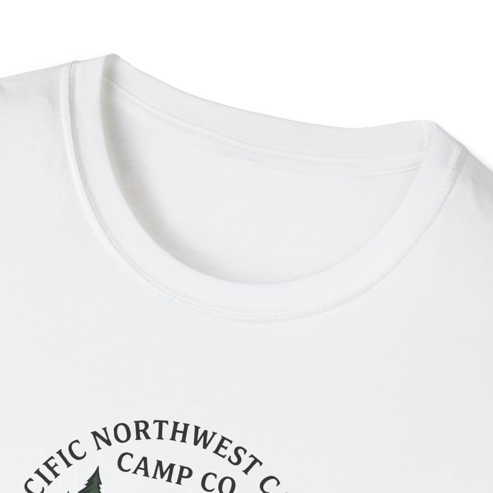 Campwood Trees Tent Graphic T-Shirt | Mountain Camping Logo, EST 1987