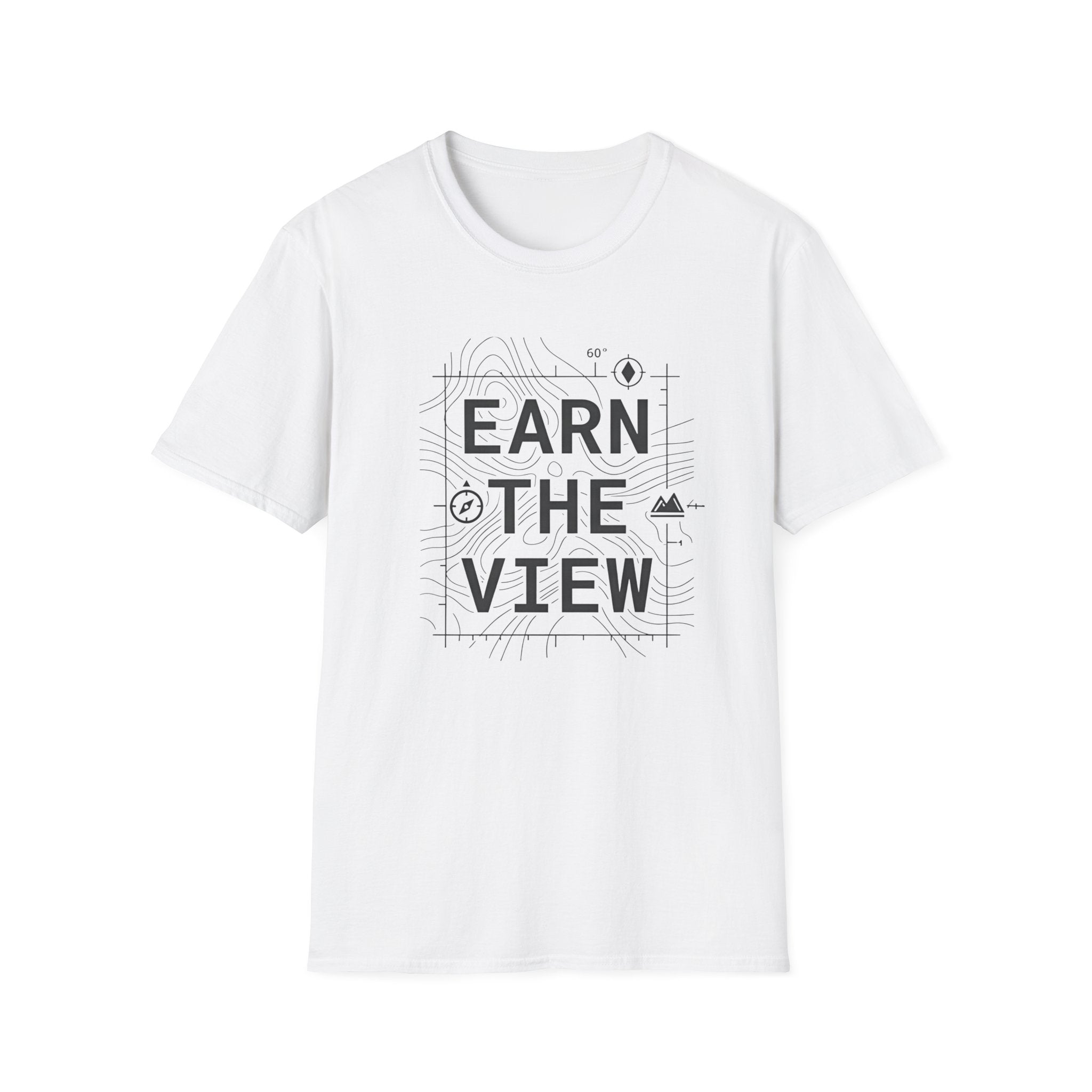 Earn The View T-Shirt | Hiking Adventure Typography Shirt