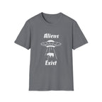 Aliens Exist T-Shirt | UFO Cow Abduction Graphic