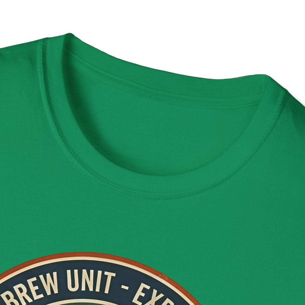 Stayed for the Coffee mountain camping badge T-Shirt | coffee hiking logo