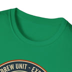 Stayed for the Coffee mountain camping badge T-Shirt | coffee hiking logo
