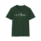 Mountain Heartbeat T-Shirt — Minimalist Mountain ECG Tee for Hikers & Outdoor Lovers