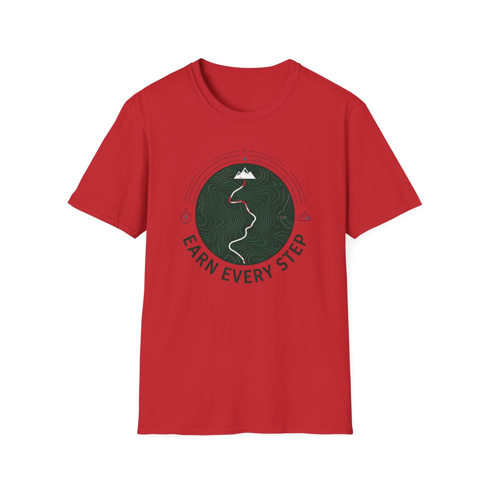 Earn Every Step T-Shirt | Hiking Mountain Trail Graphic
