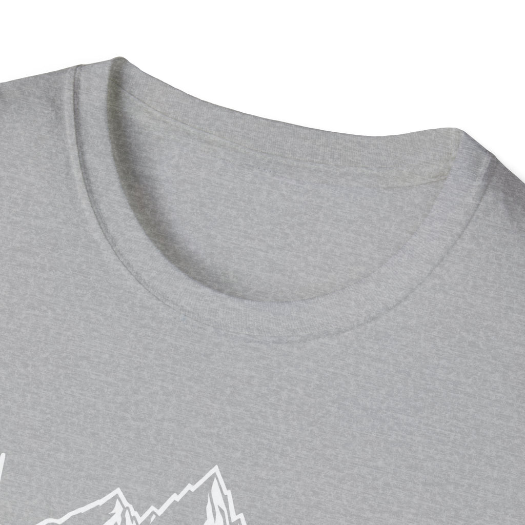 Mountain Heartbeat T-Shirt — Minimalist Mountain ECG Tee for Hikers & Outdoor Lovers