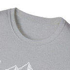 Mountain Heartbeat T-Shirt — Minimalist Mountain ECG Tee for Hikers & Outdoor Lovers