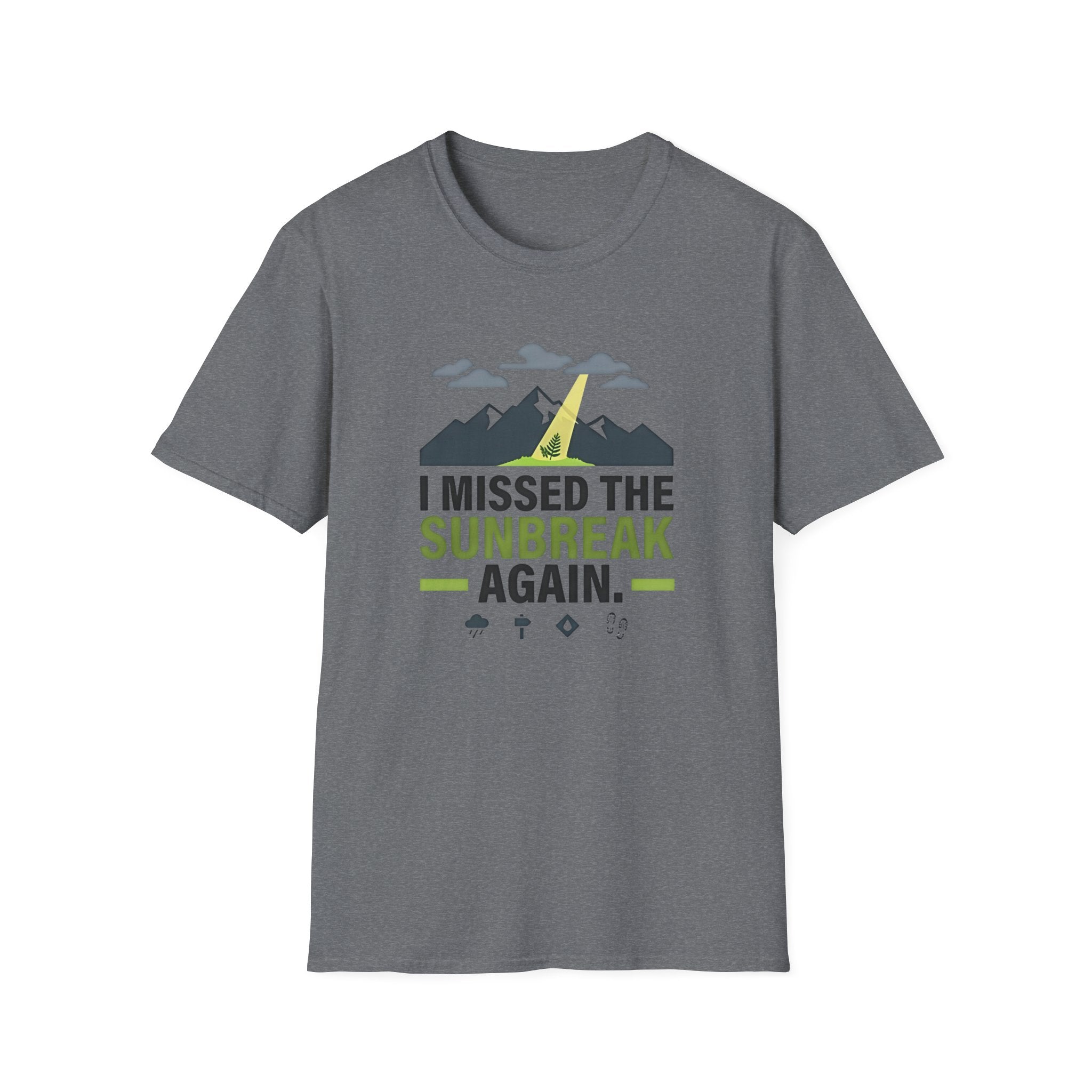 I Missed the Sunbreak Again T-Shirt | Mountain Lightning Graphic Tee